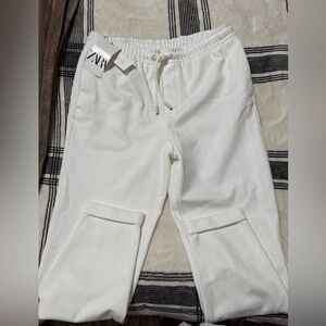NWT Zara womens white joggers